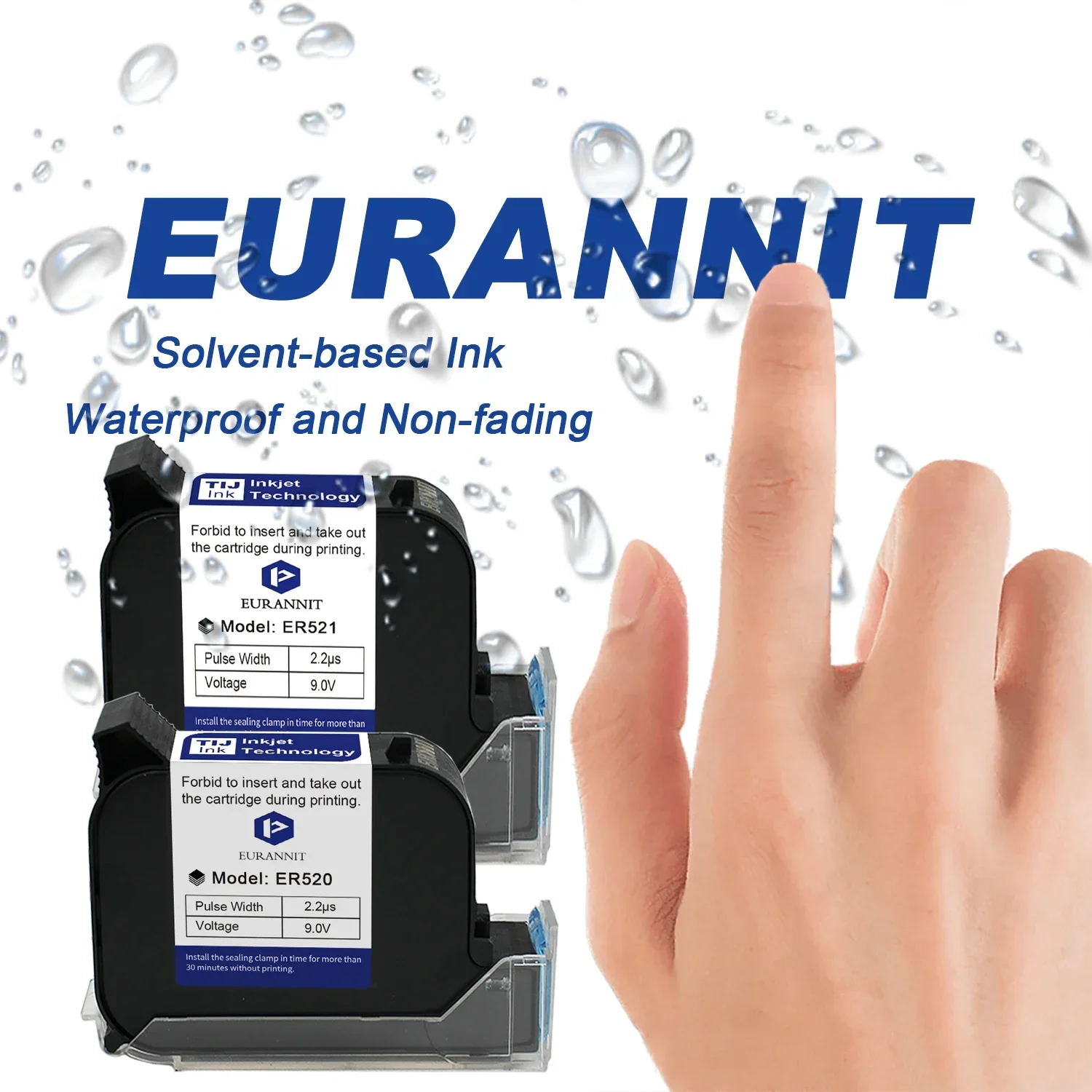EURANNIT 12.7/25.4mm Thermal Inkjet Printer Cartridge Fast Drying White Red Yellow Blue Green Water-proof Solvent Ink Cartridges