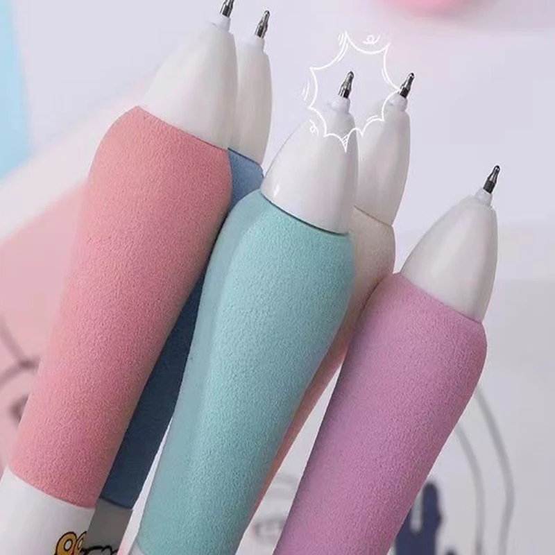 Sanurgente Kulomi Hellokitty-Gaine en éponge de dessin animé mignon, stylo de presse neutre pour le genre, fournitures de bureau créatives, cadeau pour enfants, 6 pièces