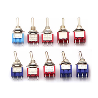 10PCS MTS-102 103 202 203 3Pins 6 Pins Mini Toggle Switch For Switching Lamp Light ON-OFF-ON /ON-ON Switch 6A 125VAC