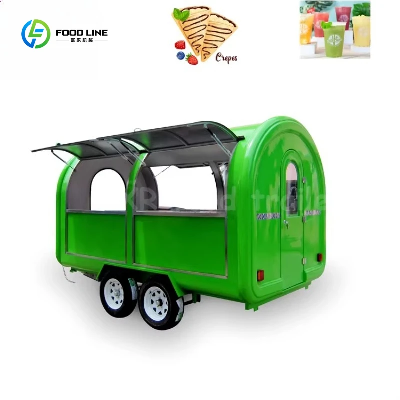 

New Design 12 ft Fully Equipped Mobile Food Truck or Trailer with Sinks and Lights 3.5 m