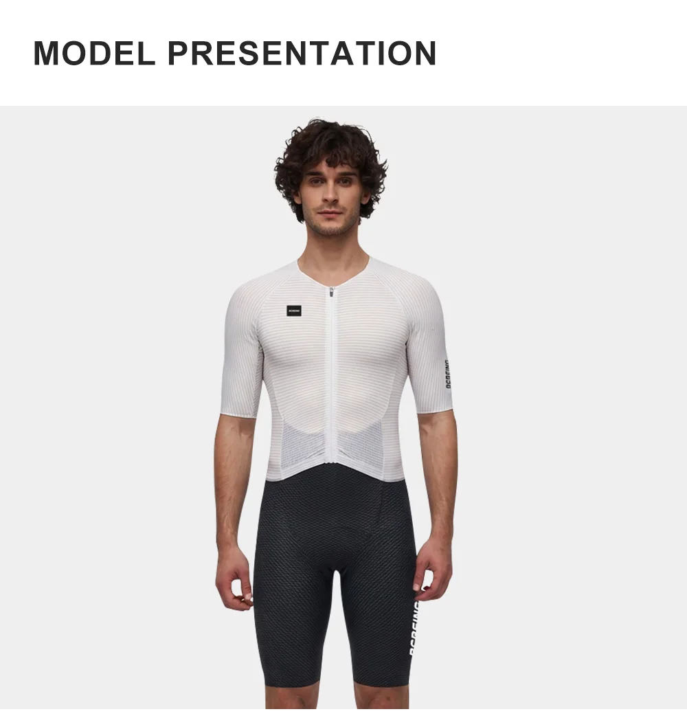 BCBE-ING Herren Aero Radsport-Skinsuit Sommer Kurzarm-Radanzug Leichter Atmungsaktiver Trainingsanzug mit YKK-Reißverschluss – Detail 10