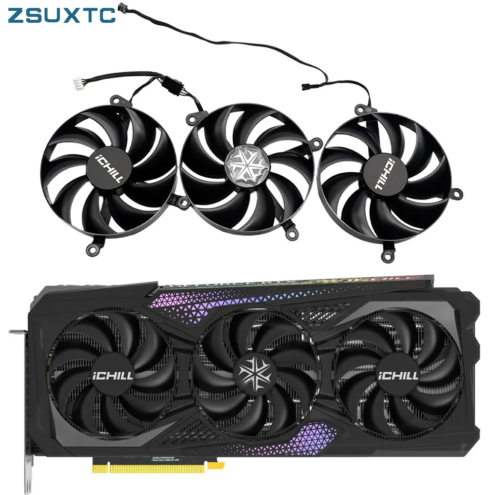 Originele 4PIN CF-129420S RTX4090 GPU Fan For Inno3d GeForce RTX4090 iCHILL X3 OC Graphics Card Replacement Fan