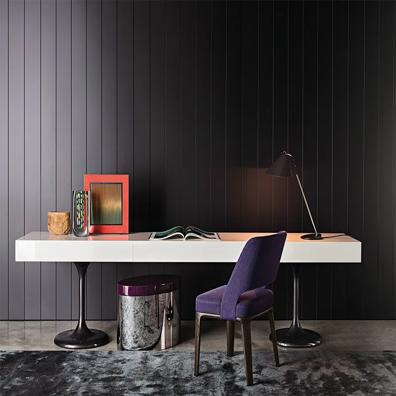 

Customized Italian minimalist desk new light luxury high-end writing table household bedroom solid wood dresser