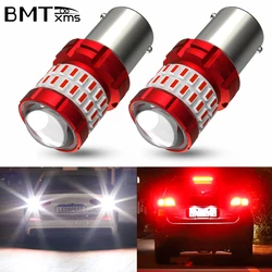 BMTxms 2PCS 1156 BA15S P21W LED Reverse Brake Stop Daytime Running Lights Canbus Moto Car Tail Backup DRL Red White Signal Lamp