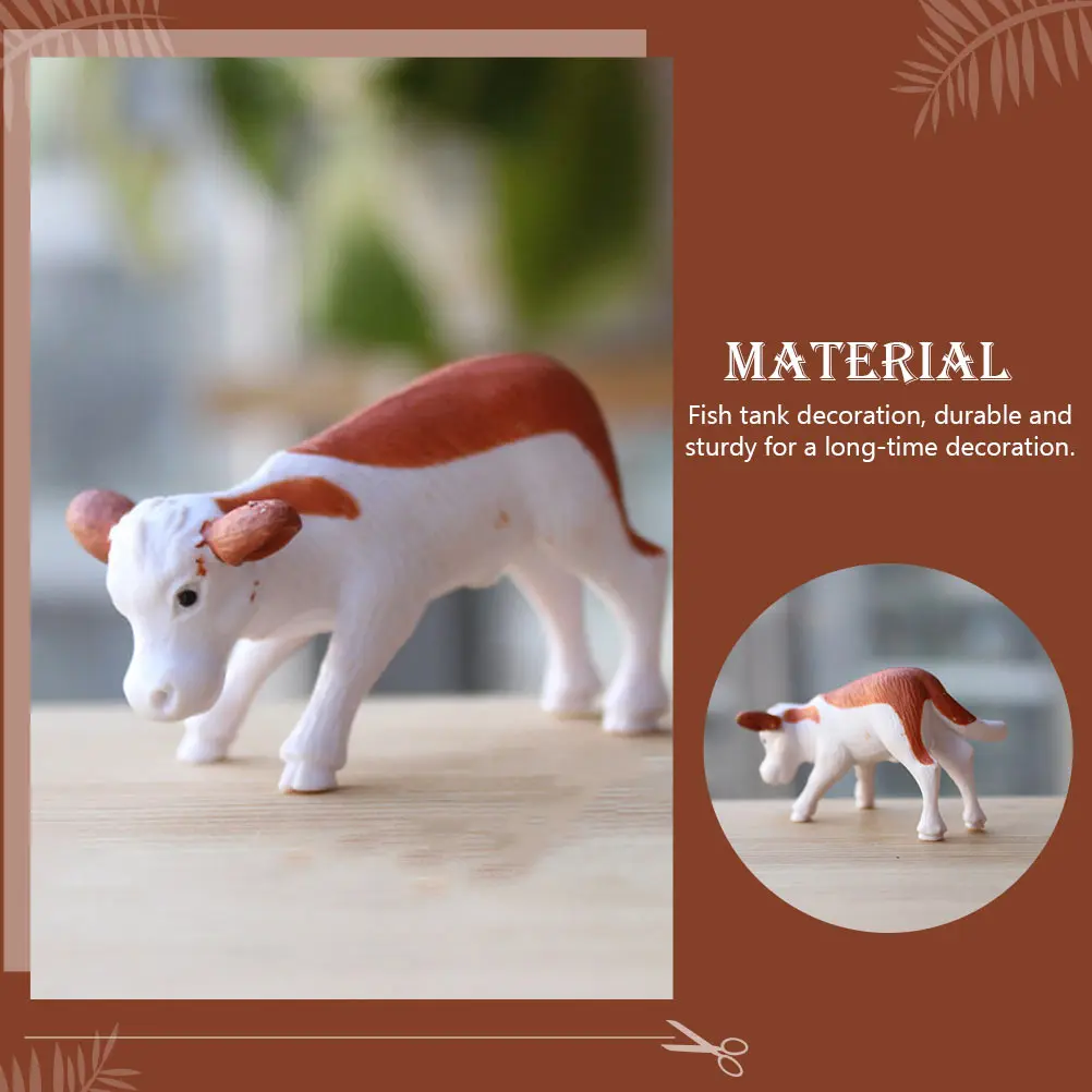 

4 Pcs Ornaments Compact Aquarium Decor Cattle Decorations Toy Figurine Decorative Pvc Statue Water Garden Lifelike