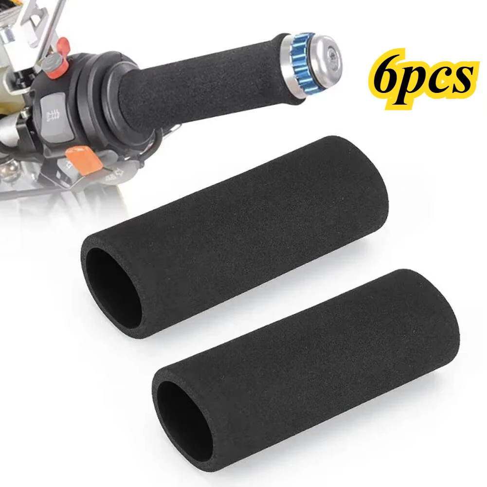 6pcs Motorcycle Anti-Vibration Handlebar Grips, Universal Heat Shrinkable Bar Cover Sleeve, Comfort Slip-Over Grip