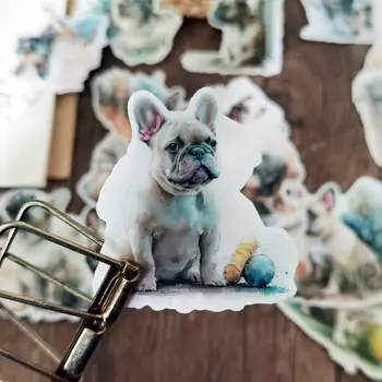 創意爪印法國鬥牛犬汽車貼紙,適用於豐田、本田、大眾等車型,汽車外飾乙烯基貼花 8 最佳銷售 鬥牛犬貼紙 - №4