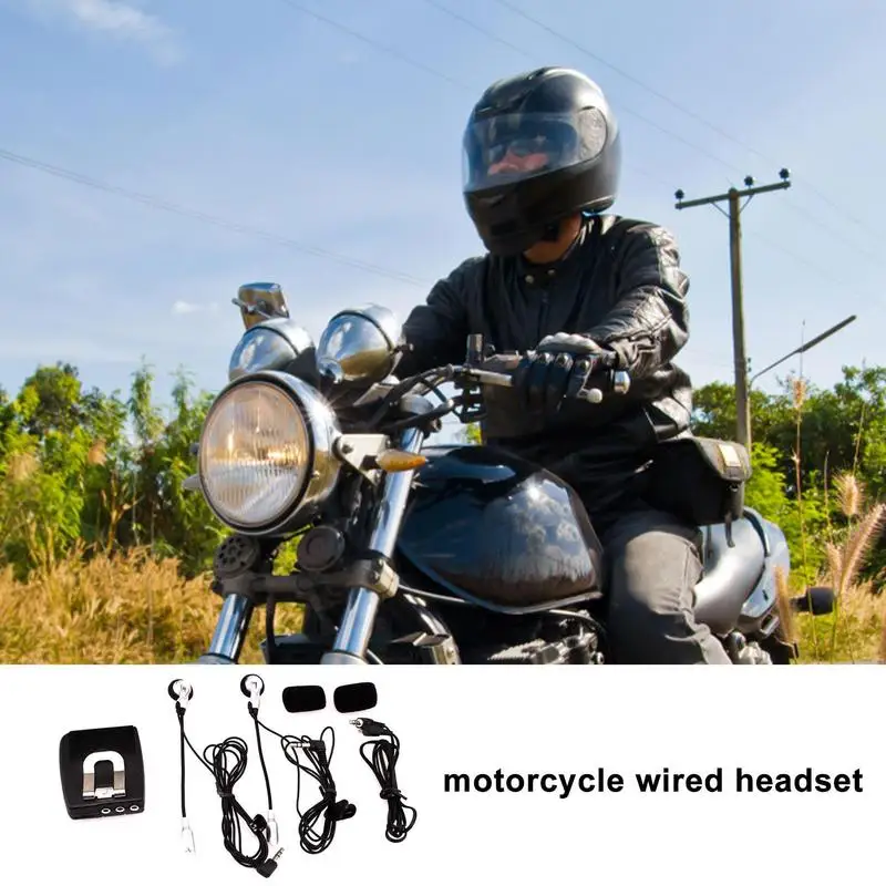 Interphone helma příslušenství motocykl drátová earpiece souprava cyklistika audio klip zakončit držák příslušenství pro 2 jezdci