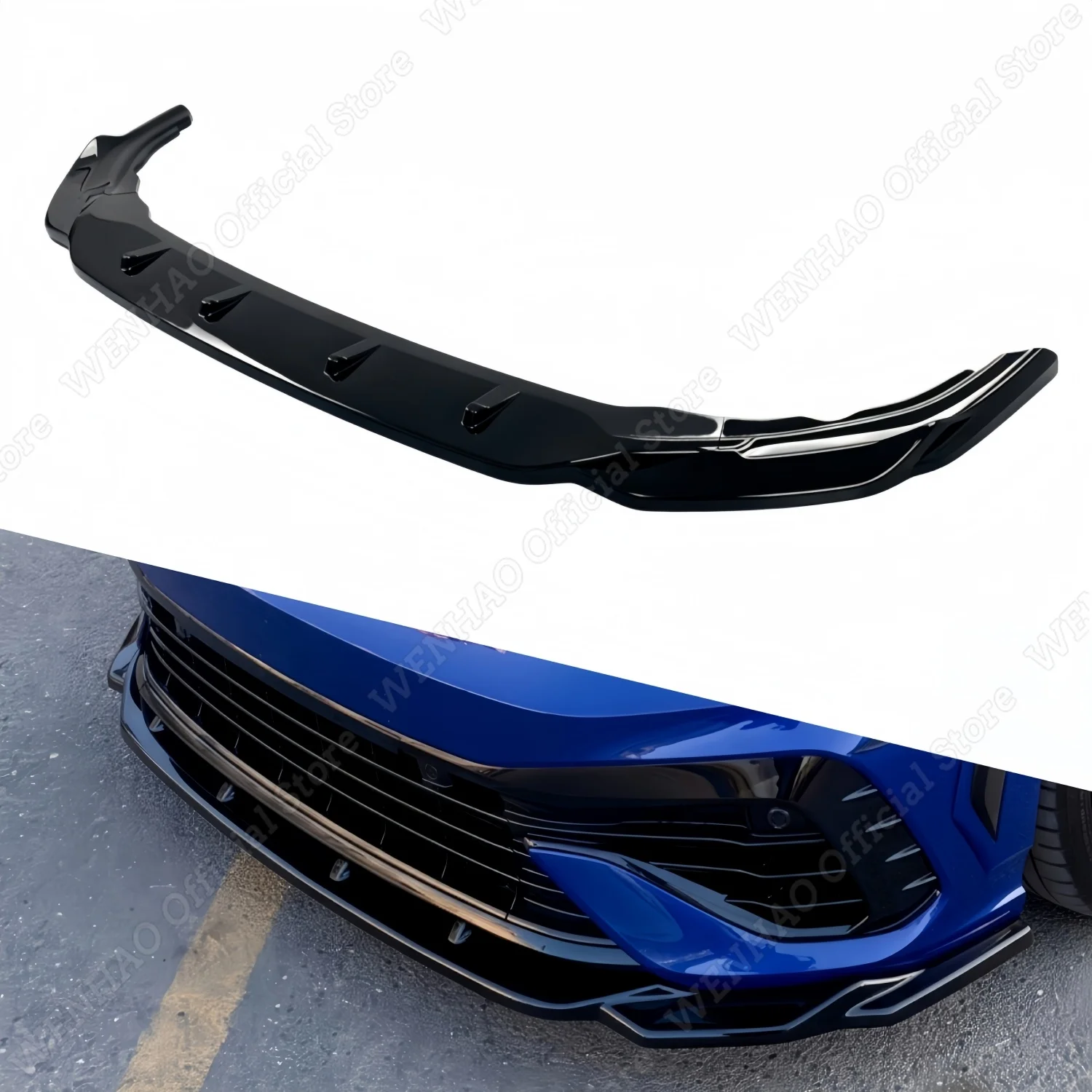 3-teiliger Maxton Style V.4 Auto-Frontstoßstangen-Lippenspoiler für VW Golf 8R 2020-2024 Diffusor-Zierleiste Hochglanz-Schwarz Karosserie-Kit – Detail 1