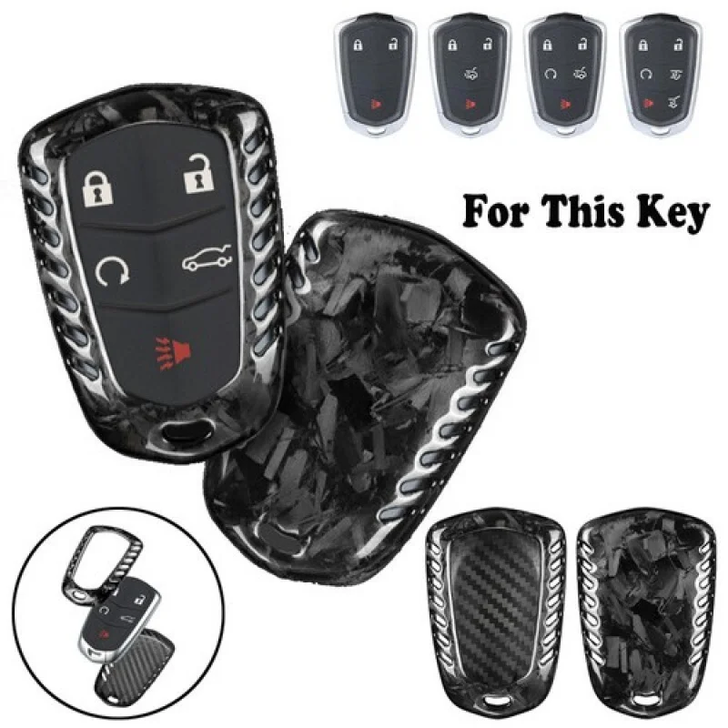 

Чехол для автомобильного ключа из углеродного волокна A + для Cadillac Escalade ESV ATS SRX CT6 CTS XTS