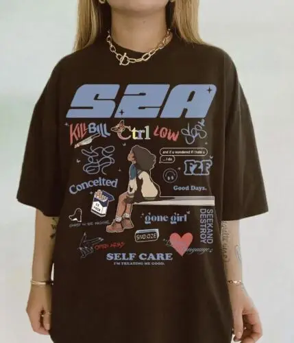 

NEW Limited Vintage Sza SOS Shirt, Good Days T-ShirtAnime Pattern Y2K Summer Brand