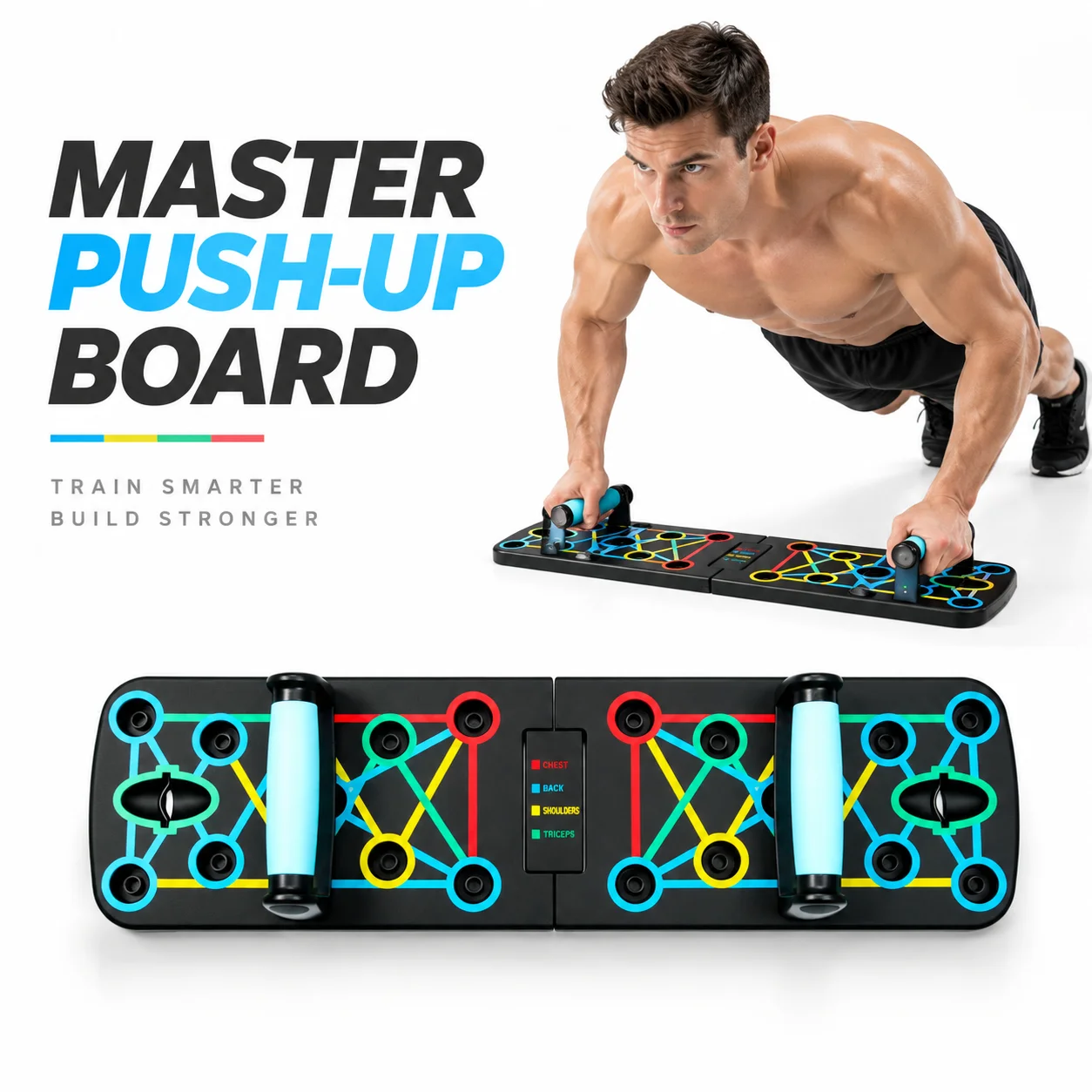 Prone Board Set, Foldable Prone Board, Portable Multi-Functional Prone Pole, Home and Gym equipment, Chest Muscle Trainer
