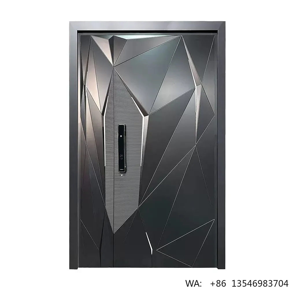 

Landsharp Customized White Aluminum Security Door Round Handle Design for Modern House Smart Door Lock With Camera