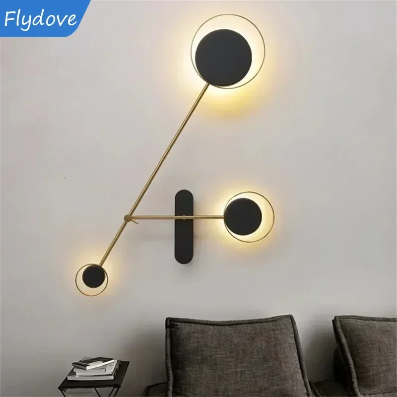 Line Note Wall Lamp Adjustable Round Designer Kitchen Bar House Decor  Background Living Room Bedroom Study Corridor Wall Lights