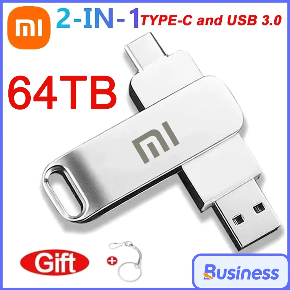 Xiaomi U Disk Metal 64TB Flash Drive USB 3.0 Hoge snelheid bestandsoverdracht 8TB 4TB Ultragrote capaciteit Waterdichte computer Pen Drive