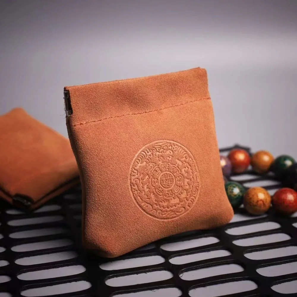 

Portable Jewelry Storage Bag Bracelet Rings Cowhide Leather Jewelry Holder Bag Large Capacity Organizer Square Coin Purse Unisex