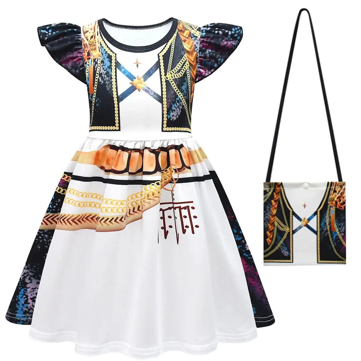 فستان تنكري للأطفال المغني الصيادين زوي للفتيات للهالوين رومي ميرا فستان مُصمم حسب الطلب من البوليستر موضة ملابس حفلات أعياد الميلاد للأطفال