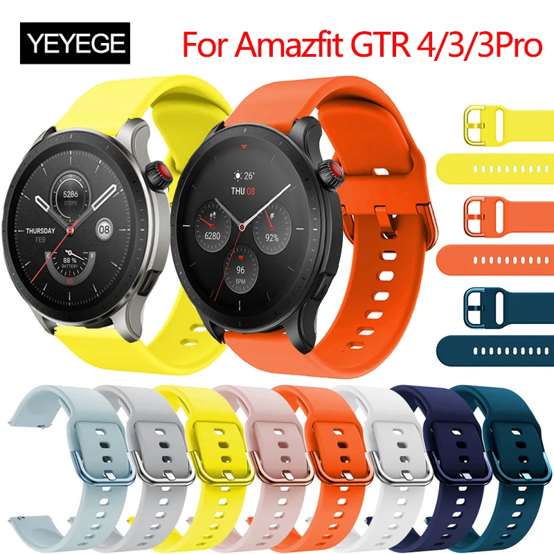 

Silicone Bracelet Band For Amazfit GTR 4 Smartwatch Strap Correa For Amazfit Bip GTR 4 3 3Pro Sport Wristband GTR 2 2e 42MM 47MM