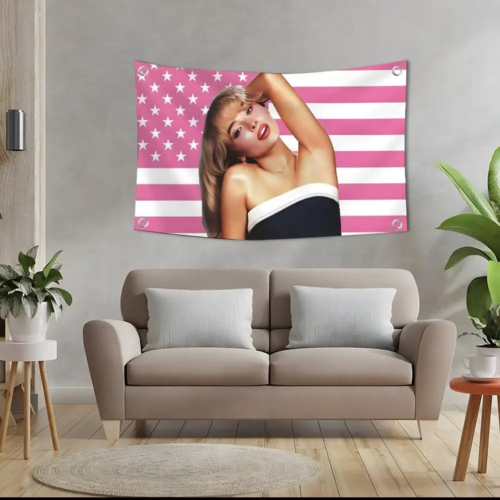 Singer S-Sabrina C-Carpenter – drapeaux américains roses personnalisés, décoration de camping, de jardin, d'extérieur, de chambre, toiles de fond, art mural, cadeaux pour la famille