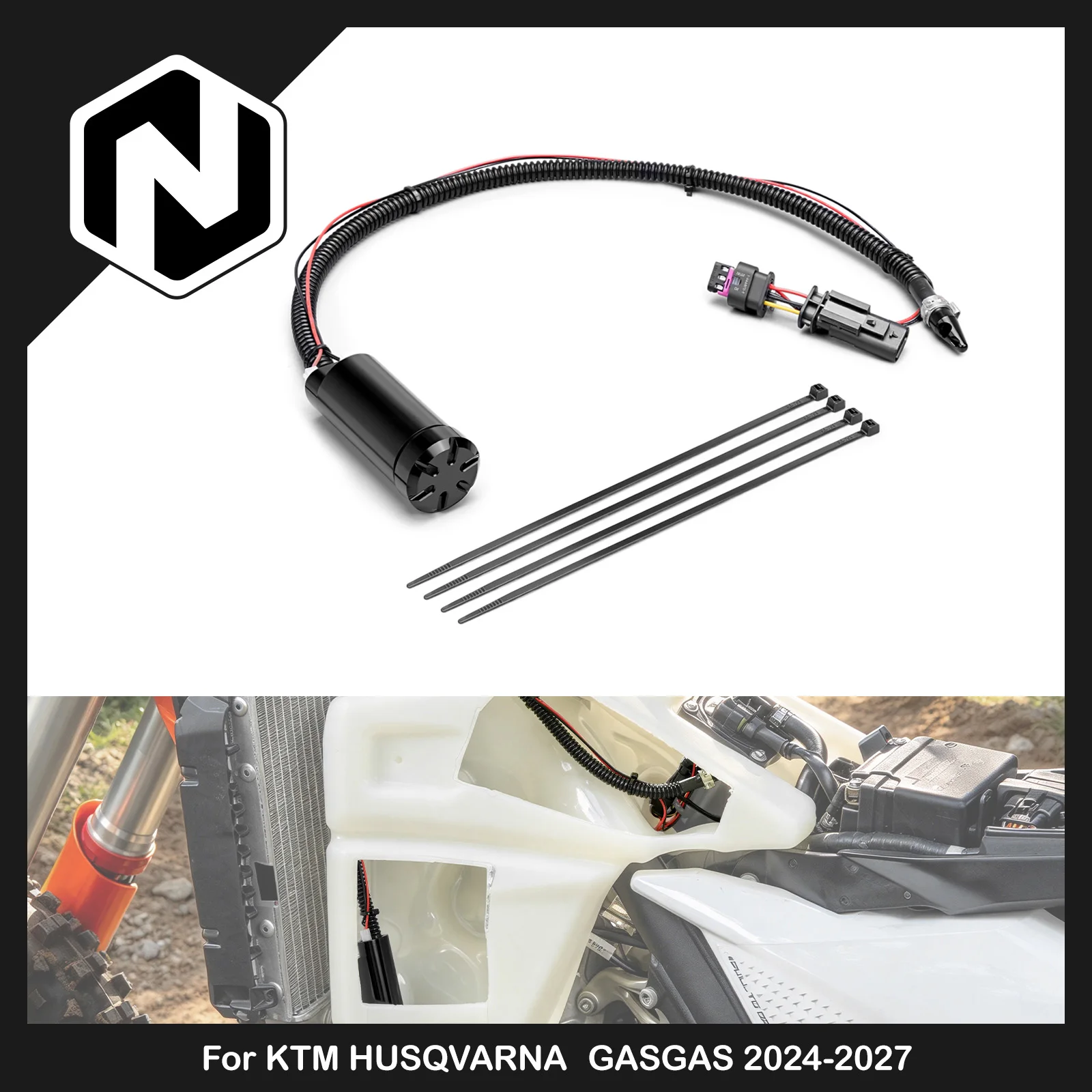 NICECNC Kraftstofftank-Transferpumpen-Kit für KTM EXC 300 EXC-F 350 für Husqvarna TE300 GasGas EC300 Aluminium-Inline-Kraftstoffpumpe