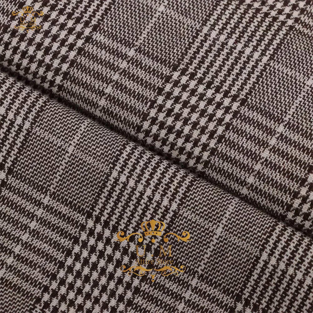 Haute Couture Checked Suit for Boys Dark Khaki 2pcs Jacket Pants Set Wedding Kids Groom Formal Notch Lapel Party Prom Tuxedo