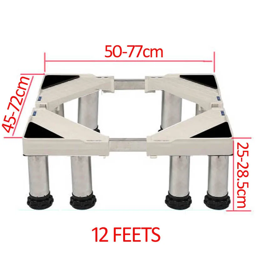 (12 feet) 25-28.5cm high size adjustable stainless plastic Fridge mount stand fridge stand holder bracket washing machine mount