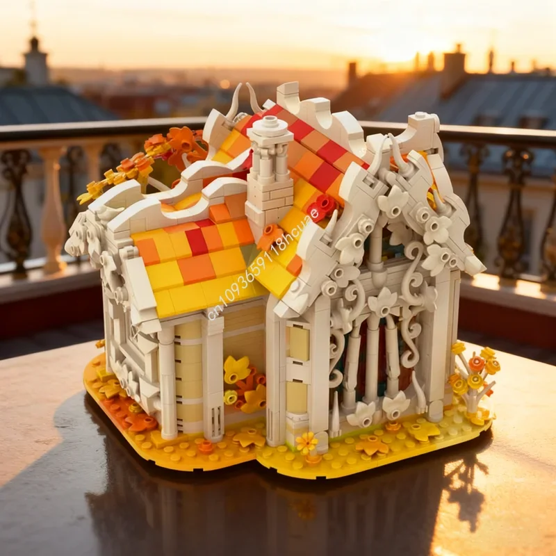 1559 pièces MOC Maison en bouleau d'automne Série Cloud 9 Modèle de construction Cadeau de Noël Blocs de construction Jouet de construction à assembler DIY Briques pour enfants