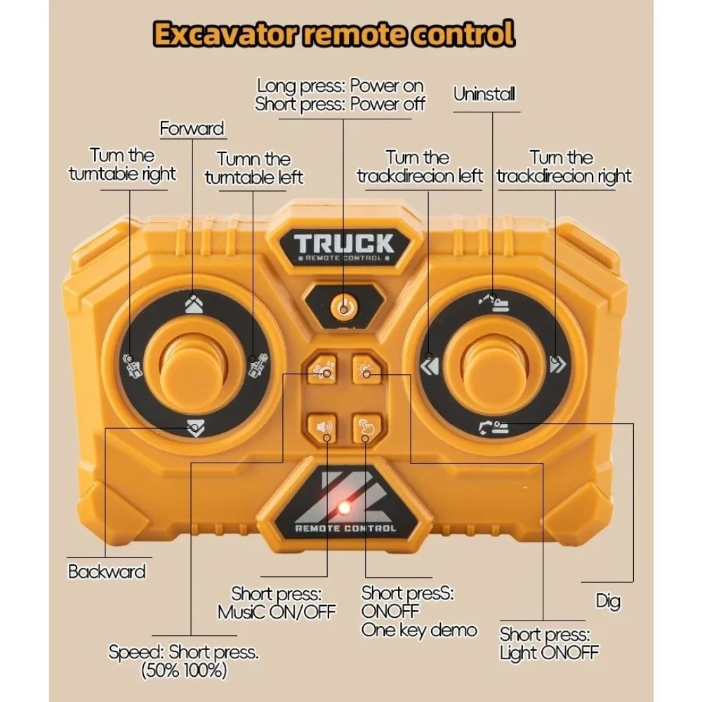 Remote Control Remote Control Forklift Alloy Material Full Proportion Dump Truck 1:64 Scale Sound Effects Remote Control Car