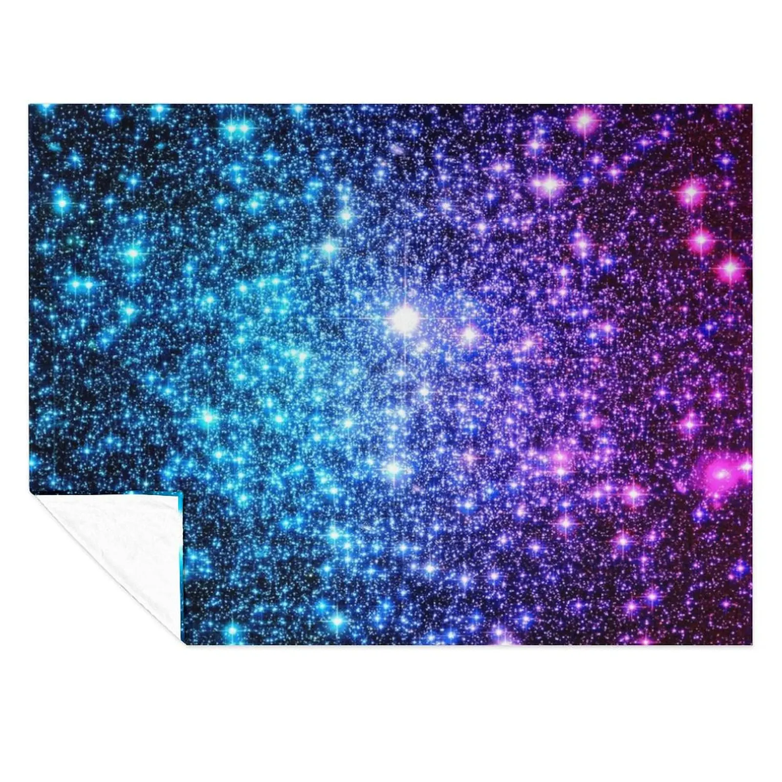 

Galaxy Sparkle Stars Turquoise Blue Purple Hot Pink Throw Blanket for babies Bed covers Soft Plush Plaid Plush Blankets