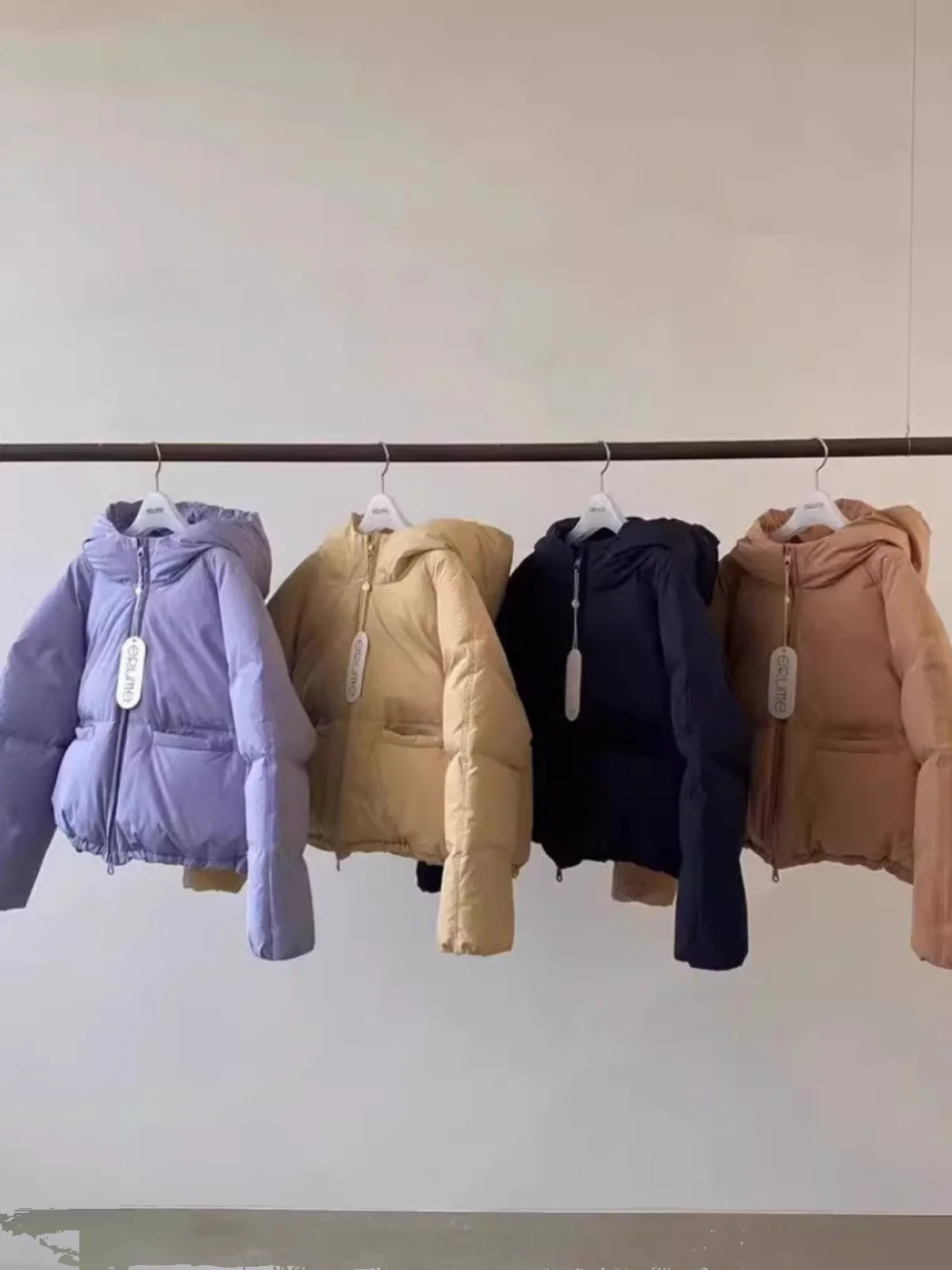 

ERUME Dongdaemun Winter ort Women's down Jaet Hat Inteated Faionable And Warm Cotton Coat Goose down Filling