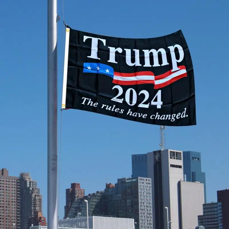 90x150cm Trump2024 Flag the rules have changed TrumpFlags Outdoor Banner Polyester Flag with Canvas Header and 2 Copper buckle