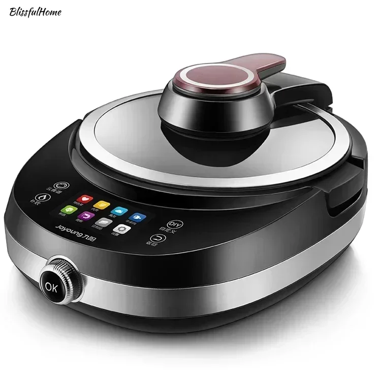 

New automatic intelligent cooking robot. Household. Multifunctional cooking pot. Wok. Oil-free automatic cooker.