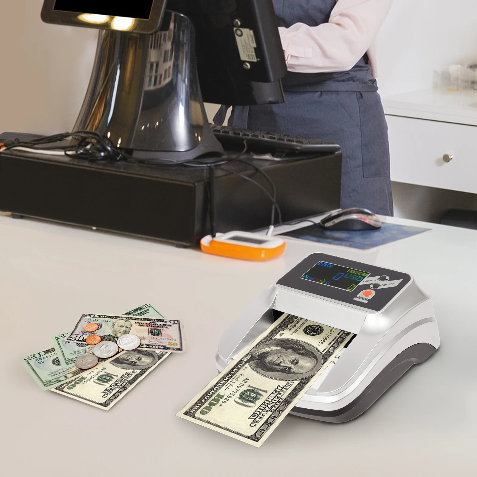 

110V LED Display Mini Portable Bill Counter Dollar Bill Detector Plug Money Machine For U.S. Dollar Currency Counting Dinero