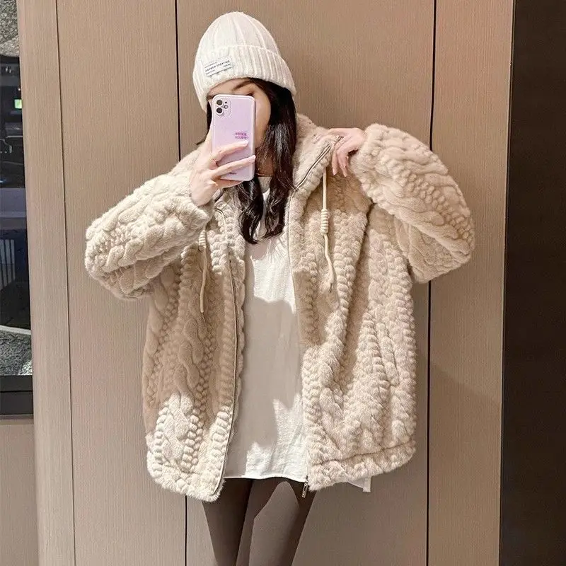 Otter Rabbit Fur Coat Women Young Models Winter Korean Version Loose Stand-up Collar Thickened Mink Twist Coat