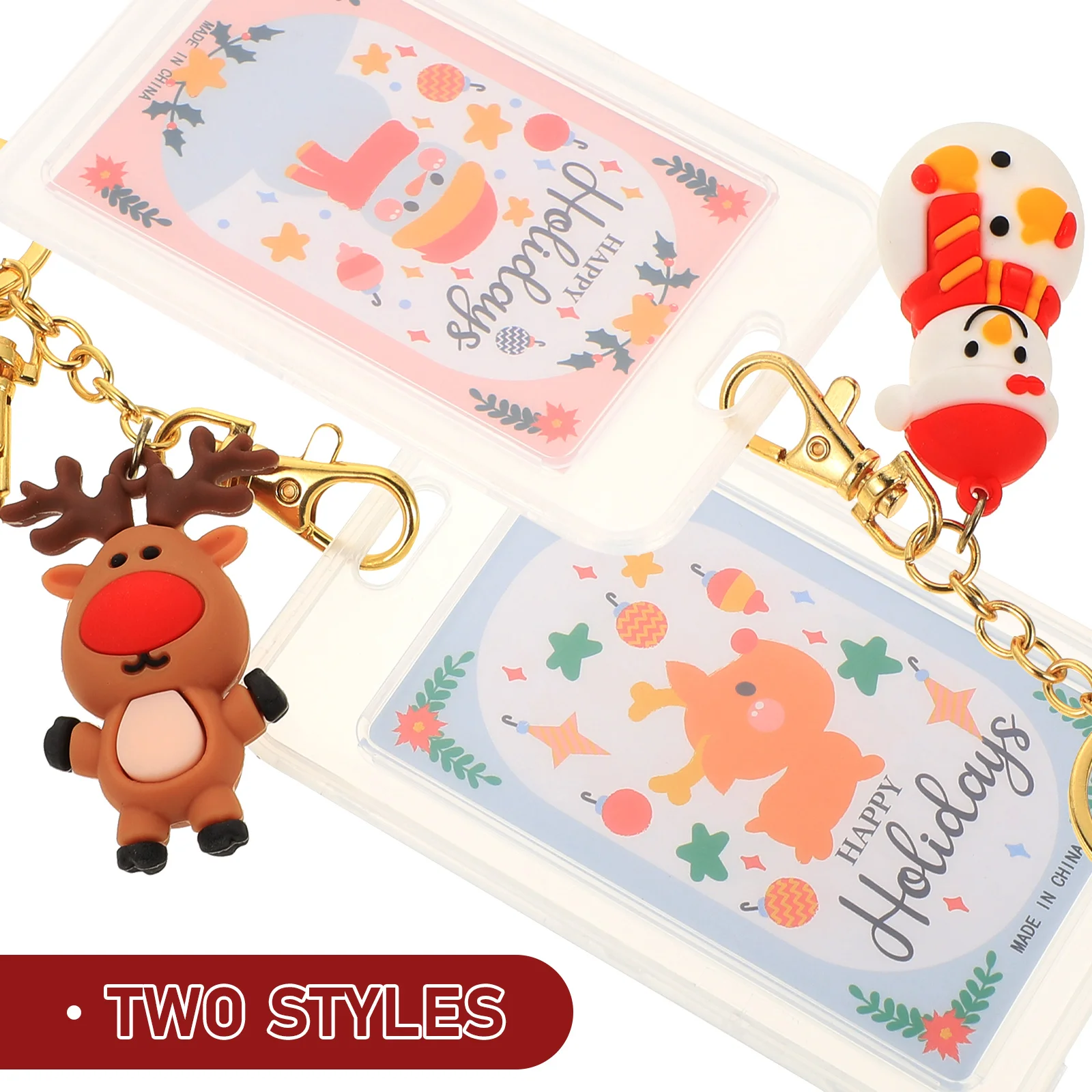 

2 Pcs ID Card Keychain Student Sleeve Protector Sleeves Mens Holders Reel