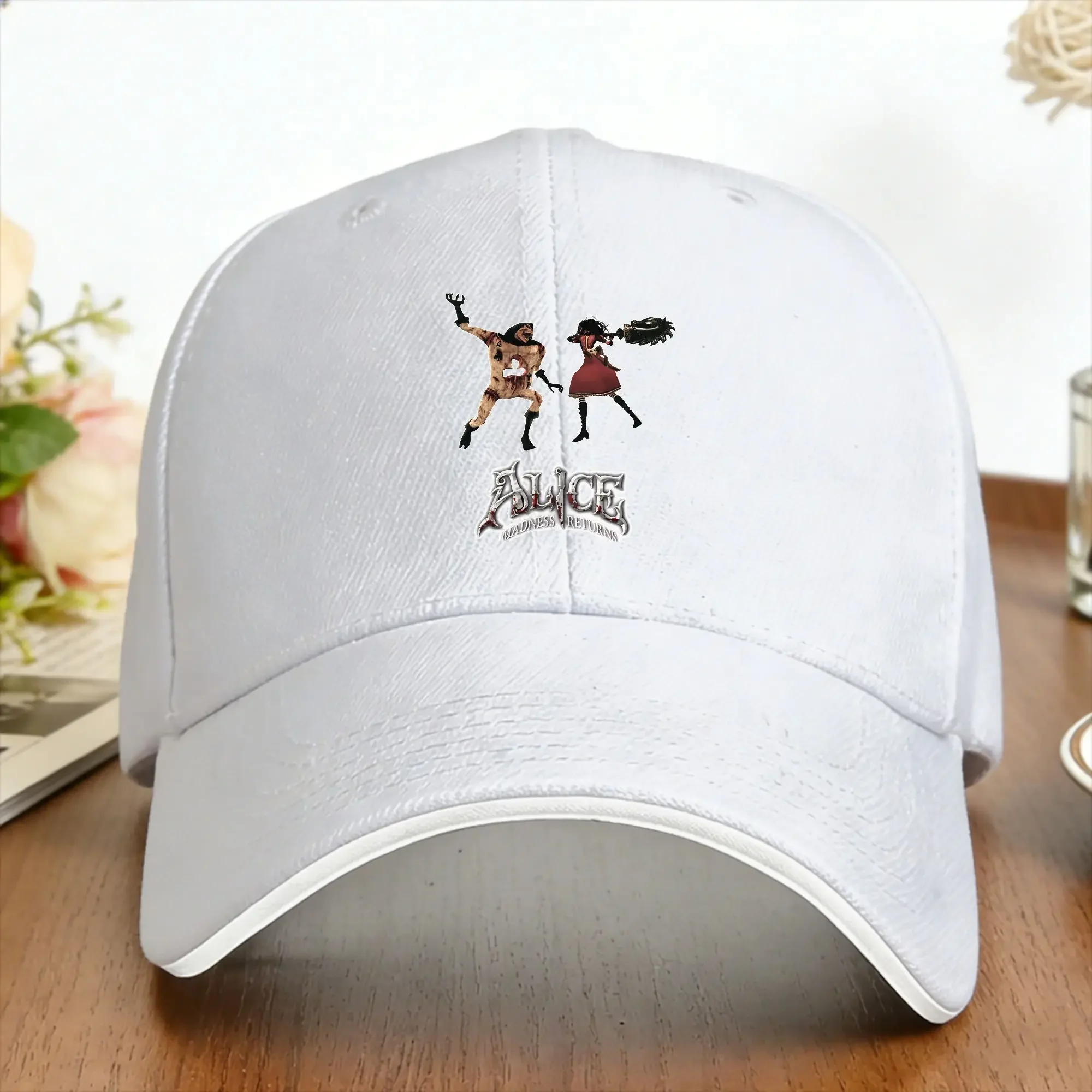 Boné de beisebol Sun A-Alice Madness Returns Game Print Hip Hop, respirável, casual, para atividades ao ar livre, academia, snapback