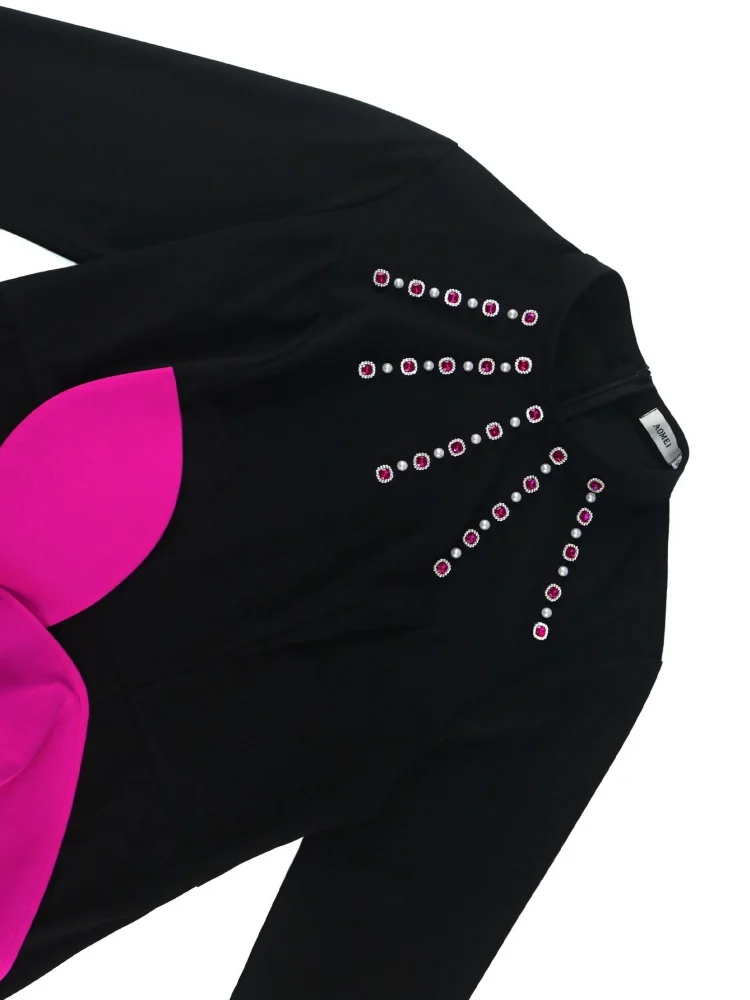 فستان Wmstar للنساء بسعر الجملة على الطراز الأفريقي بأكمام طويلة مع ألوان متباينة فستان أنيق للحفلات والولائم