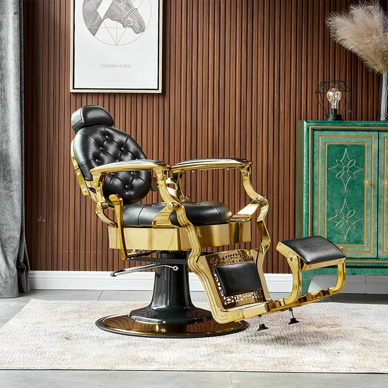 Retro Oil Head Hair Salon Chair - High end Men's Barber Shop Exclusive Hair Gallery - Hair Cutting