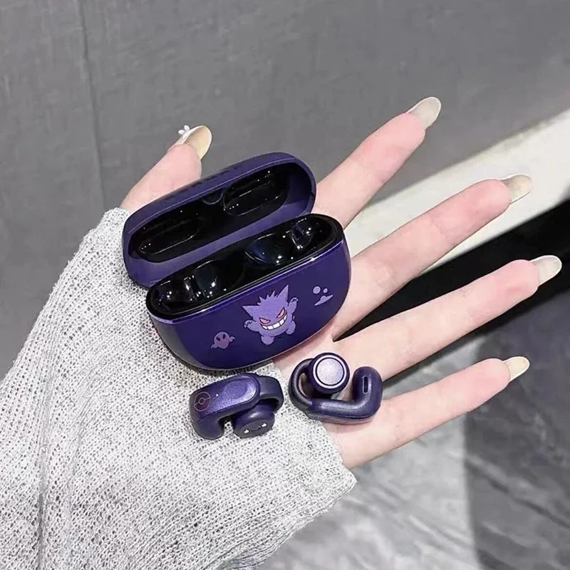 

Gengar PokéMon Bluetooth Headset Ear Clip Hifi Stereo Wireless Game Sports Earbuds Long Battery Life Trendy Anime Gift