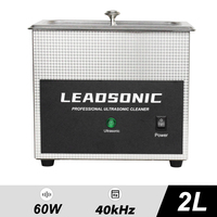 LEADSONIC Ultrasonic Cleaner 2L 40KHz 60W Easy Operation Jewelry Glasses Makeup Washer Bath New Design