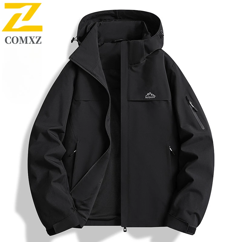 

Couple Charge Jacket 2025 New Thin Fashion Windproof Waterproof Breathable Detachable Hooded Jacket Outdoor Camping Travel Coat