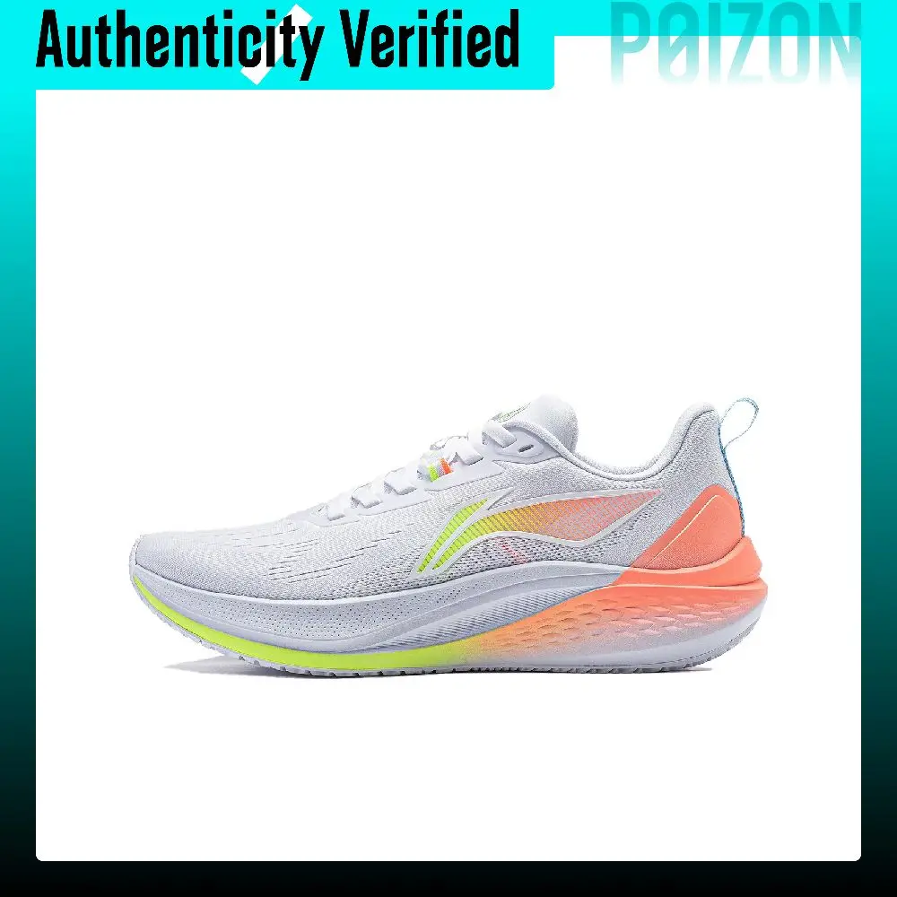 Li Ning Red Hare 7 Cushioning Slip Resistant Lightweight Low top Running Shoes Women's White Orange ARPV024-1