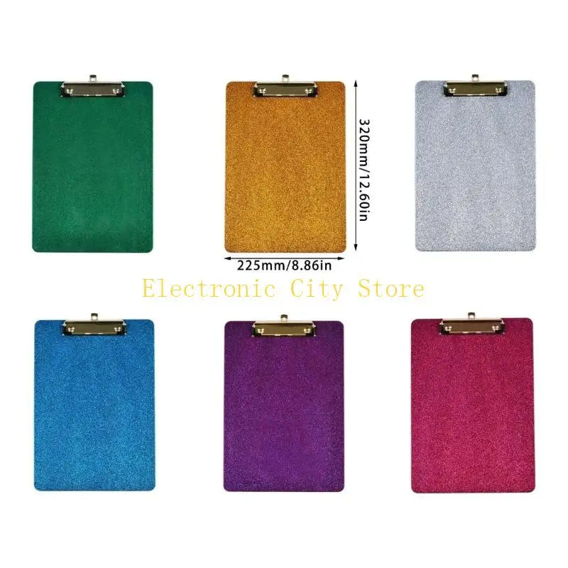 Clittering acrylic Clipboard 12x8.6 inch Kích thước tiêu chuẩn Tài liệu viết văn bản với clip kim loại cho trường văn phòng HU8D