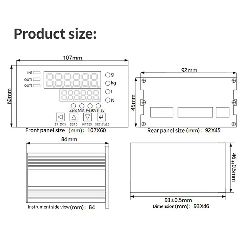 KV-4C instrument Load Cell indicator display meter RS232 RS485 digital load sensor meter