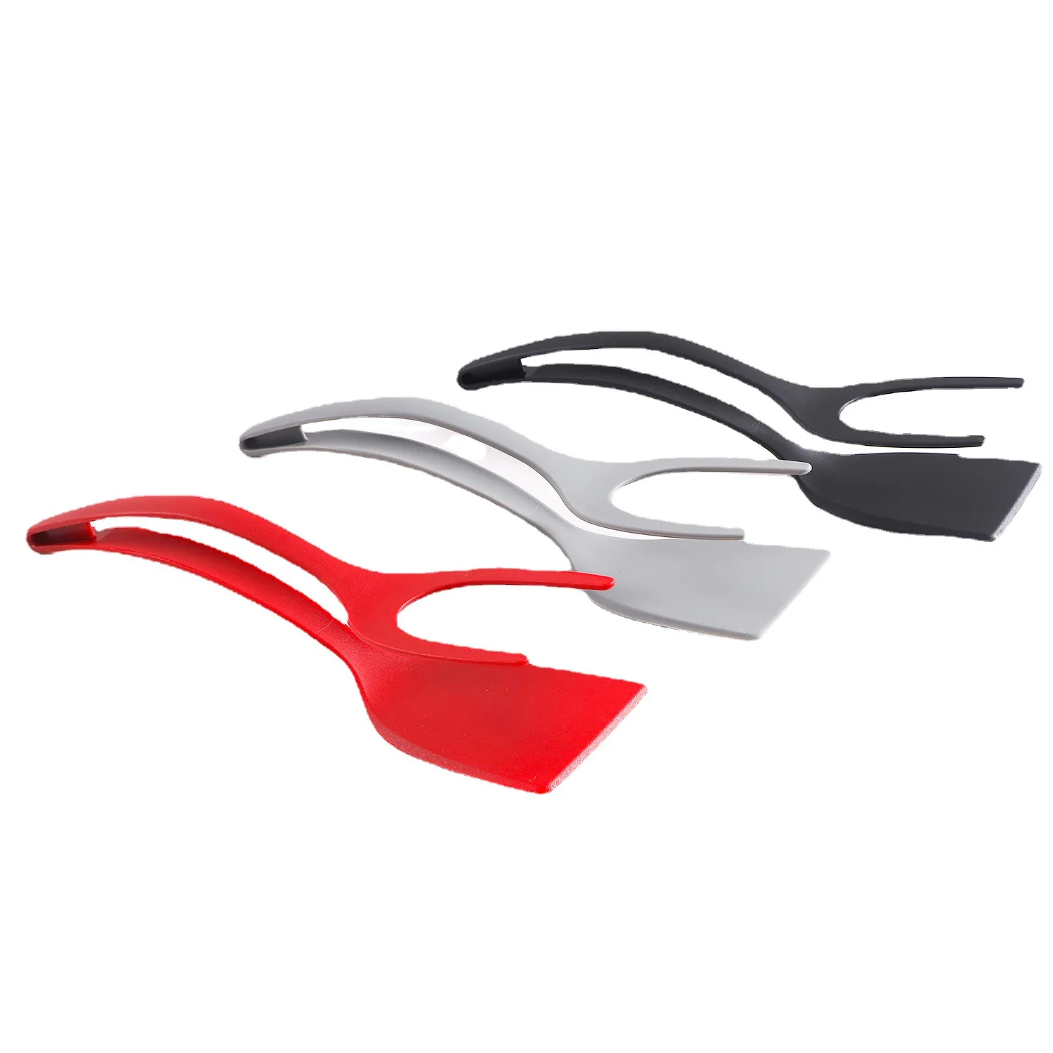 2 In 1 Nylon Grip Flip Tongs Egg Spatula Tongs Steak Spatula Tongs Clamp Pancake Fried Turners Kitchen Accessories