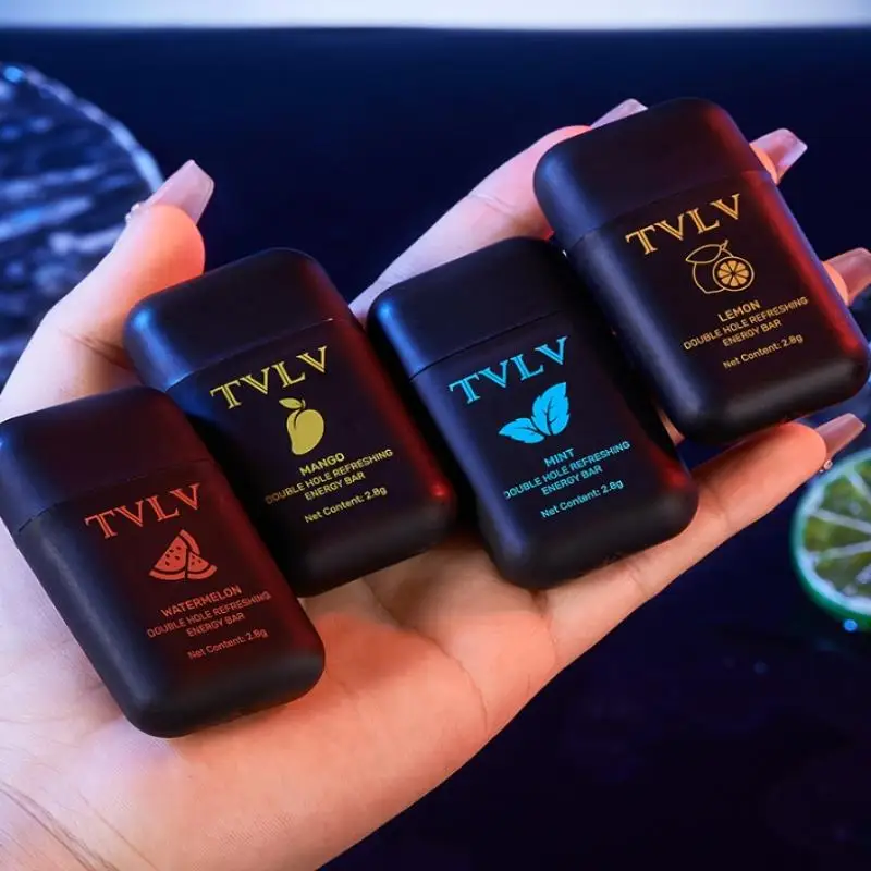 .النعناع/الليمون/المانجو/البطيخ عصا الطاقة ثقب مزدوج تنشيط شريط الطاقة الروائح جهاز الاستنشاق الأنفي عصا بخارات الطاقة/