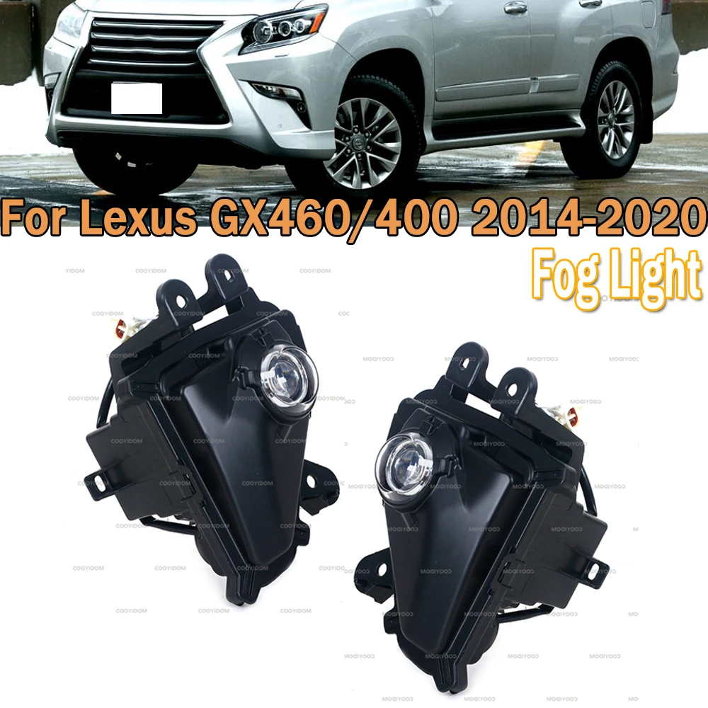 Front Bumper Fog lights Round Fog Lights With Protective Case Fit For Lexus GX460/400 2014 2015 2016 2017 2018 2019 2020 For Car