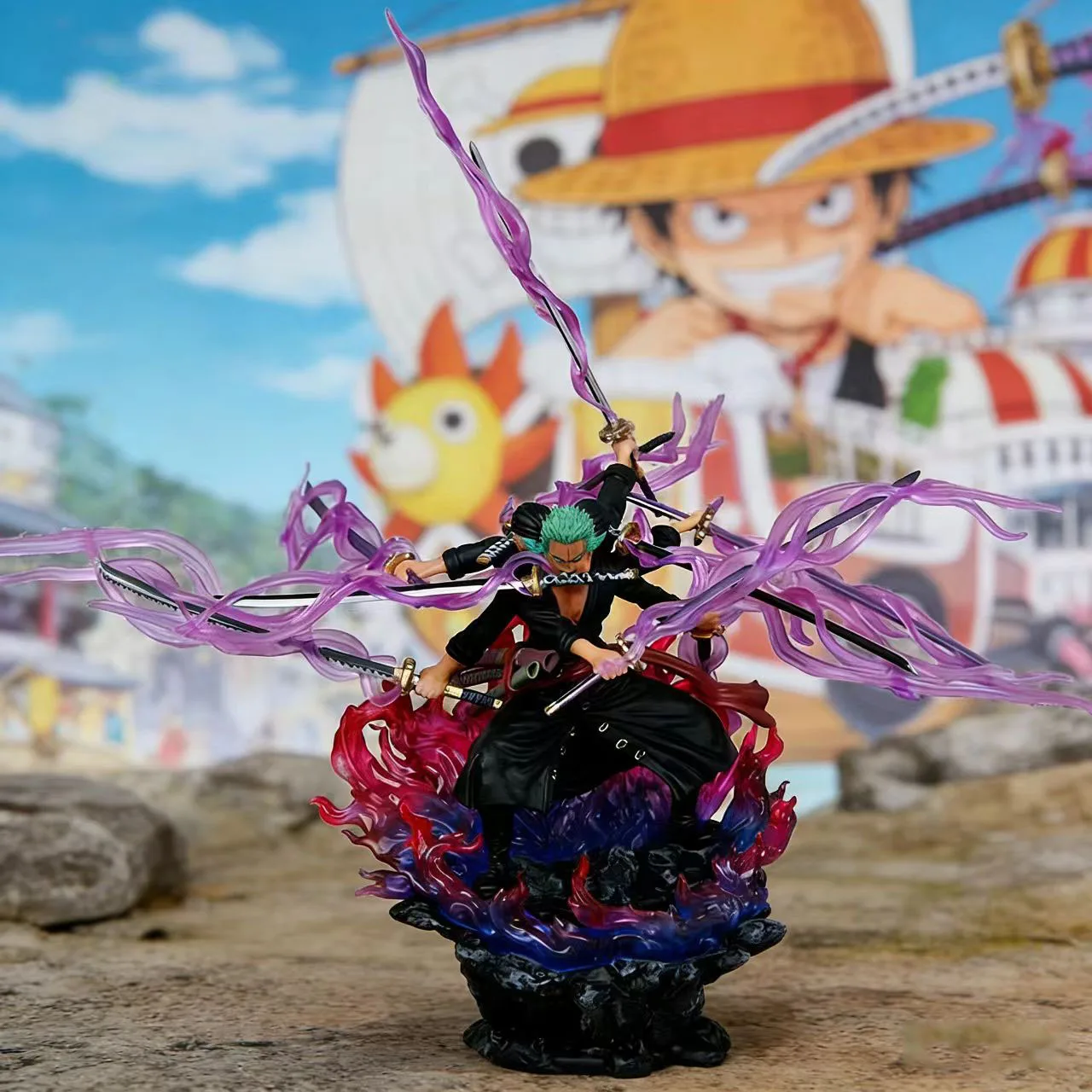 One Piece Zoro Actionfigur Anime-Figur Asura Roronoa Zoro Statue Actionfigur Sammlermodell Kinderspielzeug für Weihnachtsgeschenke