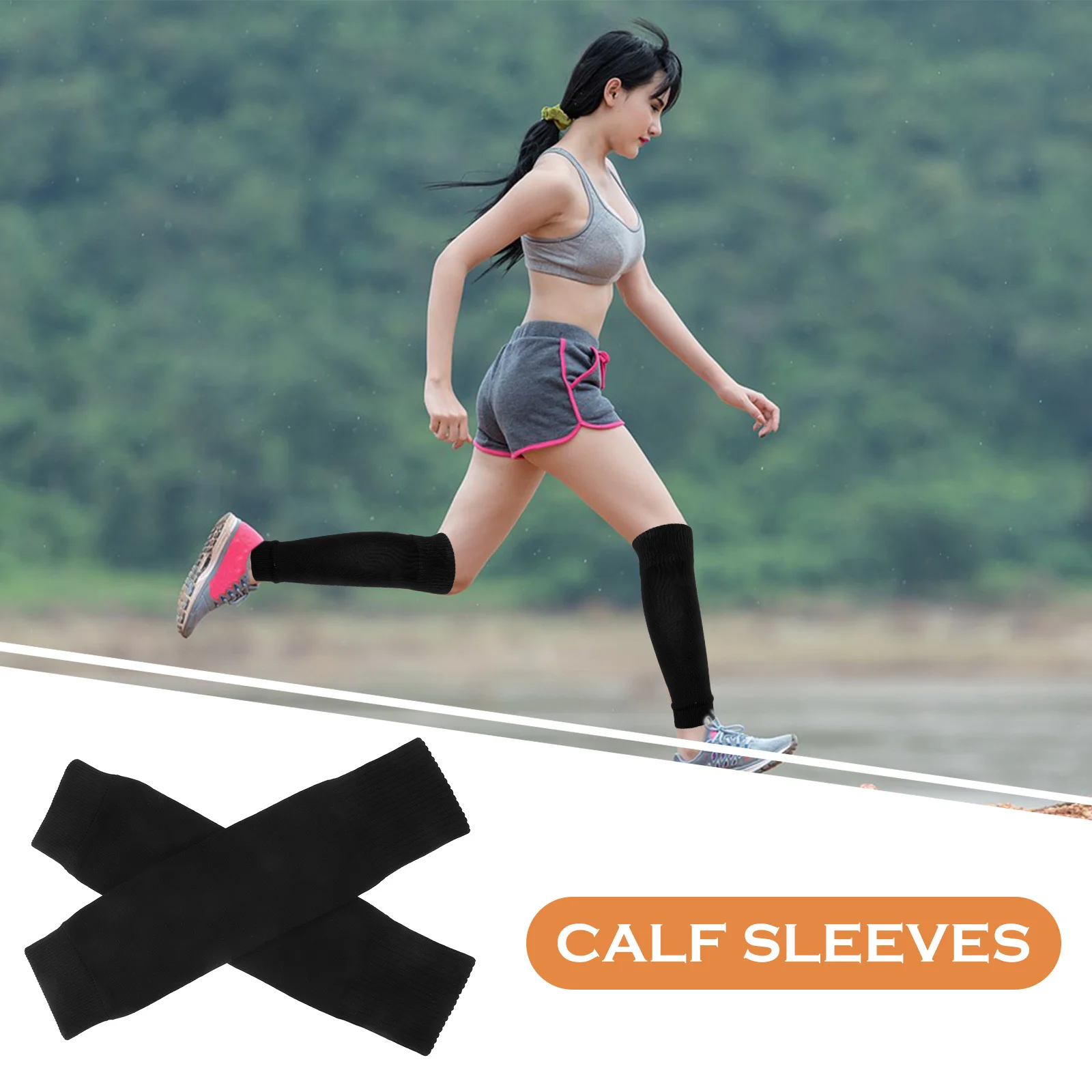 1 زوج العجل ضغط الأكمام مرونة تنفس صالح للرجال النساء طويلة الأمد دعم العجل الجوارب جوارب كرة القدم #6