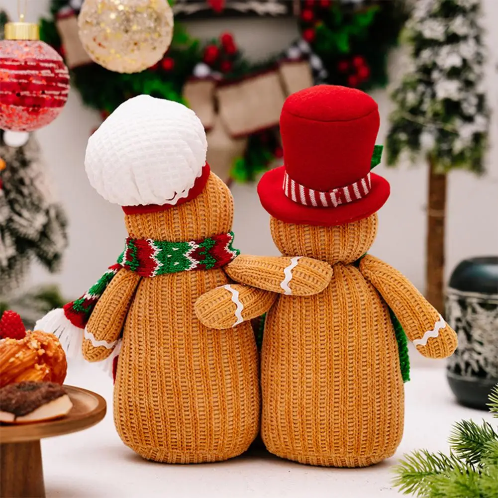 High-quality Christmas Doll Festive Gingerbread Man Plush Decorations for Christmas Tree Home Party Unique Xmas Stuffed for Door